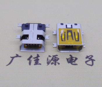 新疆迷你USB插座,MiNiUSB母座,10P/全贴片带固定柱母头