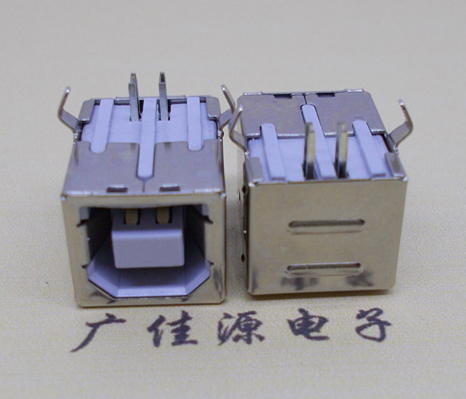 新疆USB BF90度母座 打印机接口 卧式插板DIP白胶
