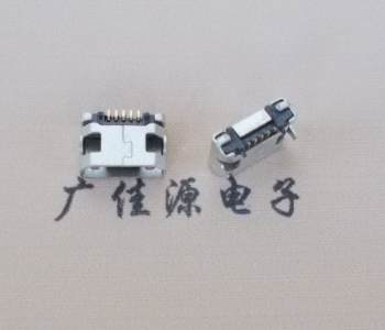 新疆迈克小型 USB连接器 平口5p插座 有柱带焊盘