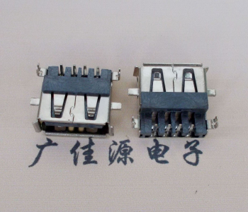 新疆AF USB母座90度 DIP沉板3.9/4.9 耐高温有卷边