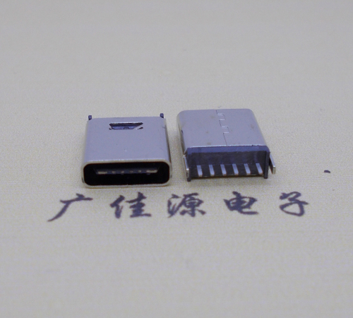 新疆直立式插板Type-C6p母座连接器高H=10.0mm