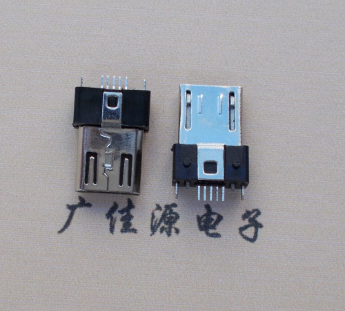 新疆MICRO USB 5P公头B型SMT贴板带柱