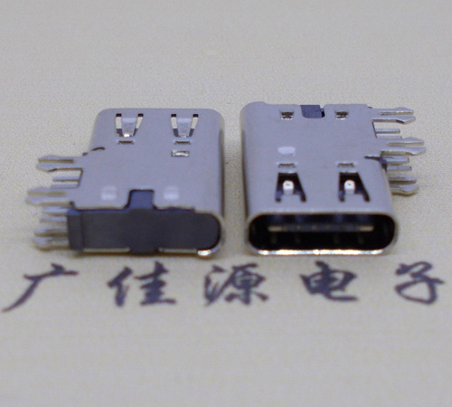 新疆侧插USB3.1接头座子.90度type-c母座.6p侧插连接器