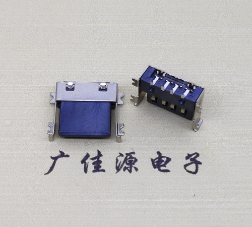 新疆薄胶芯母座 USB2.0卧式贴板A母10.0短体尺寸